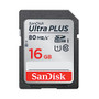 SanDisk Ultra; PLUS SDHC&trade; Memory Card, 16GB