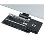 Fellowes; Professional Series Premier Curved Keyboard Tray, 19.06 inch; x 8.19 inch; Tray, 10 inch; Diameter Mouse Tray, Graphite/Silver