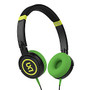 Skullcandy; 2xl Shakedown Wired On-Ear Headphones, Black/Fluorescent Green, X5SHHZ-683