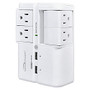 Compucessory 4-Outlet Rotating Wall Tap Power Outlet, White, CCS28288