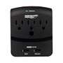 Monster; 3-Outlet Wall Power Tap, 4.5 inch; x 3.7 inch; x 2.3 inch;, Black