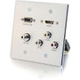 C2G HDMI,VGA,3.5mm,Composite Video and Stereo Audio Pass-through Wall Plate Aluminum