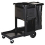 Rubbermaid; Executive Janitorial Cart, 22 1/2 inch; x 11 3/4 inch; x 34 1/2 inch;, Black