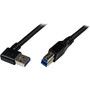 StarTech.com 2m Black SuperSpeed USB 3.0 Cable - Right Angle A to B - M/M