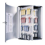 Durable 72-Key Locking Tag-Style Aluminum Key Tag Cabinet, 15 3/4 inch; x 11 3/4 inch; x 4 5/8 inch;, Silver