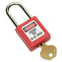 SKILCRAFT; Plastic Safety Padlock, 1 7/8 inch; x 1 3/8 inch;, Red