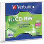 Verbatim CD-RW 700MB 4X-12X High Speed with Branded Surface - 1pk Slim Case