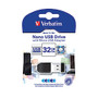 Verbatim; Store 'n' Go; Nano USB 2.0 Drive With Micro USB Adapter, 32GB