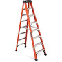 Louisville Davidson Ladders 8 ft Fiberglass IAA Step Ladder - 7 Step - 375 lb Load Capacity - 96 inch; - Orange