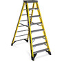 Werner 7308 8 ft Type IAA Fiberglass Step Ladder - 375 lb Load Capacity - 28.5 inch; x 96 inch; - Yellow, Silver