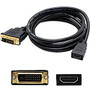 AddOn 8in DVI-D Dual Link (24+1 pin) to HDMI 1.3 Male to Female Black Adapter Cable