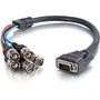C2G 1.5ft Premium HD15 Male to RGBHV (5-BNC) Male Video Cable