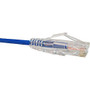 Unirise Clearfit Slim Cat6 Patch Cable, 28AWG, Snagless, Blue, 1ft