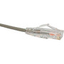 Unirise Clearfit Slim Cat6 Patch Cable, Snagless, Gray, 1ft