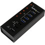 StarTech.com 4 Port USB 3.0 Hub plus 3 Dedicated USB Charging Ports (2 x 1A & 1 x 2A) - Wall Mountable Metal Enclosure