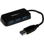 StarTech.com Portable 4 Port SuperSpeed Mini USB 3.0 Hub - Black