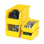 B O X Packaging Plastic Stackable Bin Boxes, 10 7/8 inch; x 5 1/2 inch; x 5 inch;, Yellow, Pack Of 12