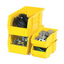 B O X Packaging Plastic Stackable Bin Boxes, 18 inch; x 11 inch; x 10 inch;, Yellow, Pack Of 4