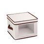 Honey-Can-Do Canvas Dinnerware Storage Box, Medium, 8 1/2 inch;H x 12 inch;W x 12 inch;D, Brown/Natural