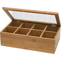 Lipper 8189 Bamboo Tea Box-8 compartment with Acrylic & Bamboo Lid