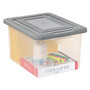 Office Wagon; Brand Letter And Legal File Tote, 18 inch;L x 14 1/4 inch;W x 11 inch;H, Clear/Gray