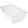 Office Wagon; Brand Plastic Storage Boxes, 6.5 Quarts, Clear, Pack Of 4