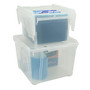 Office Wagon; Brand Wing Lid Storage Box, 60 qt., Clear