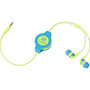 ReTrak&trade; Retractable Earbuds, Neon Blue/Yellow