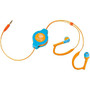 ReTrak&trade; Retractable Sports Wrap Earbuds, Neon Blue/Orange