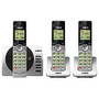 VTech; 3-Handset DECT 6.0 Expandable Cordless Phone With Digital Answering System, Black/Silver, 80-9411-00