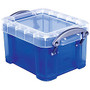 Really Useful Box; Plastic Storage Box, 0.07 Liter, 3 1/4 inch; x 2 1/2 inch; x 2 inch;, Blue