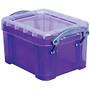 Really Useful Box; Plastic Storage Box, 0.14 Liter, 3 1/4 inch; x 2 1/2 inch; x 2 inch;, Purple