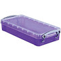 Really Useful Box; Plastic Storage Box, 0.55 Liter, 8 1/2 inch; x 4 inch; x 1 3/4 inch;, Purple