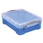 Really Useful Box; Plastic Storage Box, 1.75 Liters, 9 7/16 inch; x 7 1/16 inch; x 2 3/4 inch;, Transparent Blue