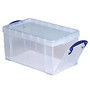 Really Useful Box; Plastic Storage Box, 8 Liters, 13 1/4 inch; x 7 3/4 inch; x 6 3/4 inch;, Clear