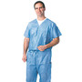 Medline Disposable Scrub Shirts, X-Large, Blue, Case Of 30