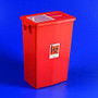 SharpSafety&trade; Large Volume Sharps Container, 18 Gallon Capacity, Red, Sliding Lid, Case Of 5