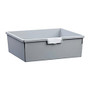 Storsystem Extra Wide Double Depth Tote Tray, Rectangle, 32.2 Qt, 16 3/4 inch; x 18 1/2 inch; x 6 inch;, Light Gray