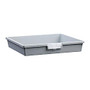 Storsystem Extra Wide Single Depth Tote Tray, Rectangle, 16.1 Qt, 16 3/4 inch; x 18 1/2 inch; x 3 inch;, Light Gray