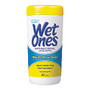 Wet Ones Antibacterial Moist Towelettes, Unscented, 5 inch; x 7 1/2 inch;, White, Canister Of 40