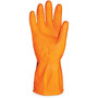 ProGuard Deluxe Flock Lined Latex Gloves - Small Size - Latex - Orange - Embossed Grip, Extra Heavyweight, Durable, Acid Resistant, Alcohol Resistant, Alkali Resistant, Abrasion Resistant, Tear Resistant, Long Lasting, Detergent Resistant, Fat Resist
