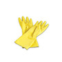 Tradex International Flock-Lined Latex General Purpose Gloves, Small, Yellow, 12 Pairs