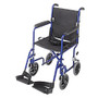 DMI; Ultra Lightweight Folding Transport Chair, 37 inch;H x 21 1/2 inch;W x 19 inch;D, Royal Blue