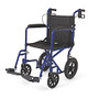 Medline Aluminum Transport Chair, 12 inch; Wheels, Blue