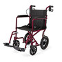Medline Aluminum Transport Chair, 12 inch; Wheels, Red
