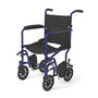 Medline Aluminum Transport Chair, 8 inch; Wheels, Blue
