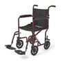 Medline Aluminum Transport Chair, 8 inch; Wheels, Red