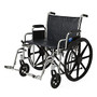 Medline Extra-Wide Wheelchair, Swing Away, 24 inch; Seat, Navy/Chrome