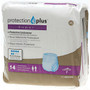 Protection Plus Super Protective Disposable Underwear, X-Large, 56 - 68 inch;, White, Bag Of 14