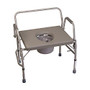 DMI; Bariatric Drop-Arm Bedside Commode, 34 inch;H x 28 1/2 inch;W x 23 inch;D, Gray